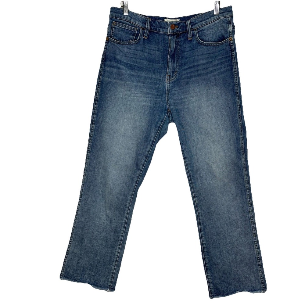 Madewell Jeans 31x26 High Riser Demi Boot 10" Western‎ Blue Denim Raw Hem 2015
